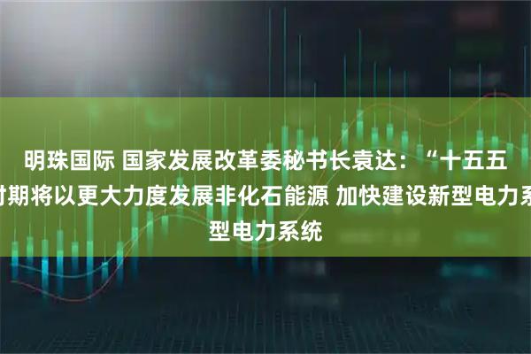 明珠国际 国家发展改革委秘书长袁达：“十五五”时期将以更大力度发展非化石能源 加快建设新型电力系统